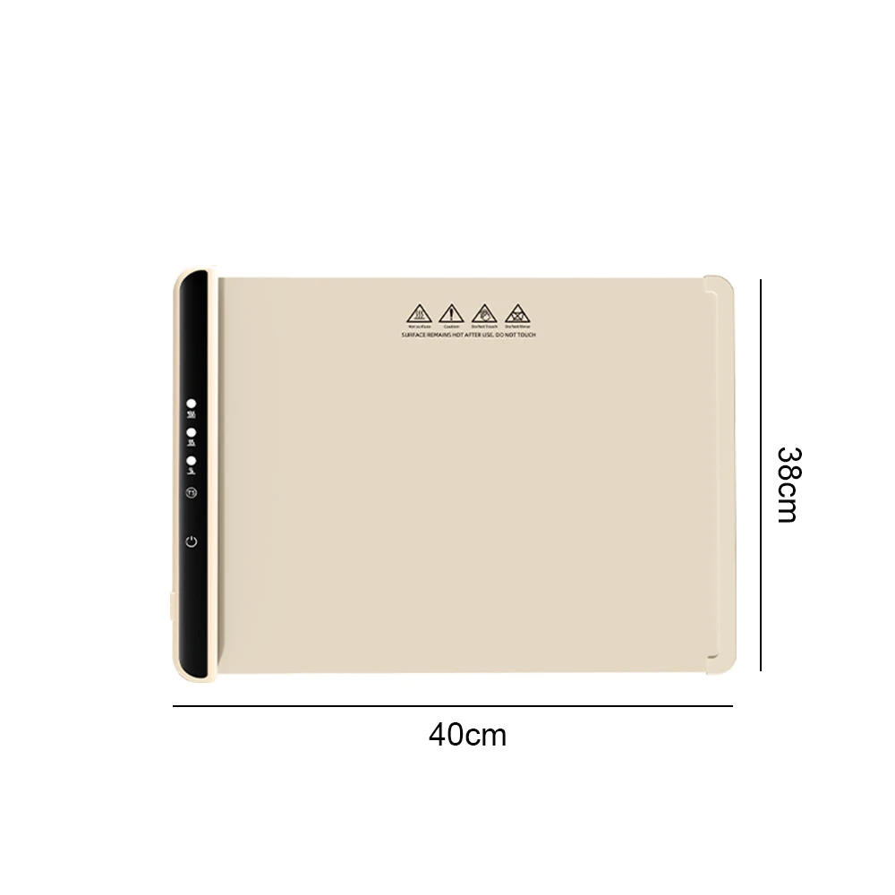 Electric Warming Tray Food Warmer Plate Foldable Portable Smart Food Fast Heating Mat Electric Warming Tray with 3 Tem Setting