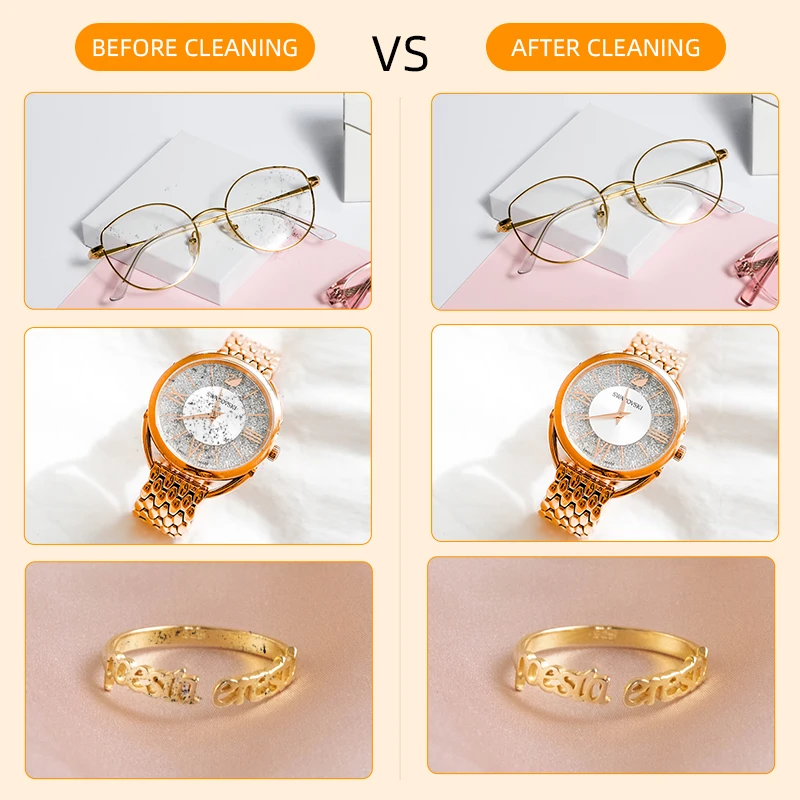 250mAh Ultrasonic Glasses Cleaning Machine Ultrasound Timed Jewelry Toothbrush High Frequency Ultrasonic Cleaner Bath 2026
