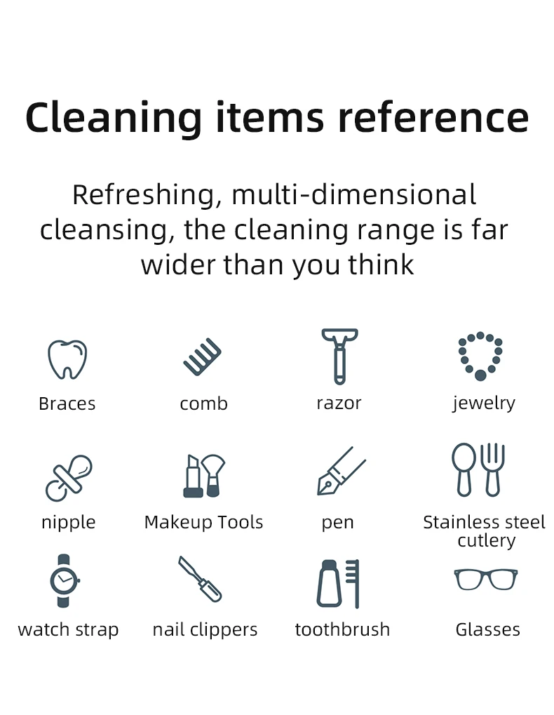 250mAh Ultrasonic Glasses Cleaning Machine Ultrasound Timed Jewelry Toothbrush High Frequency Ultrasonic Cleaner Bath 2026