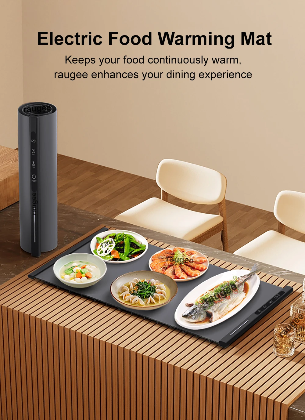 Electric Food Warmer Mat Silicone Foldable Food Warming Heater For Coffee Food Plate Warming Tray Dining Table Fast Heating Mat