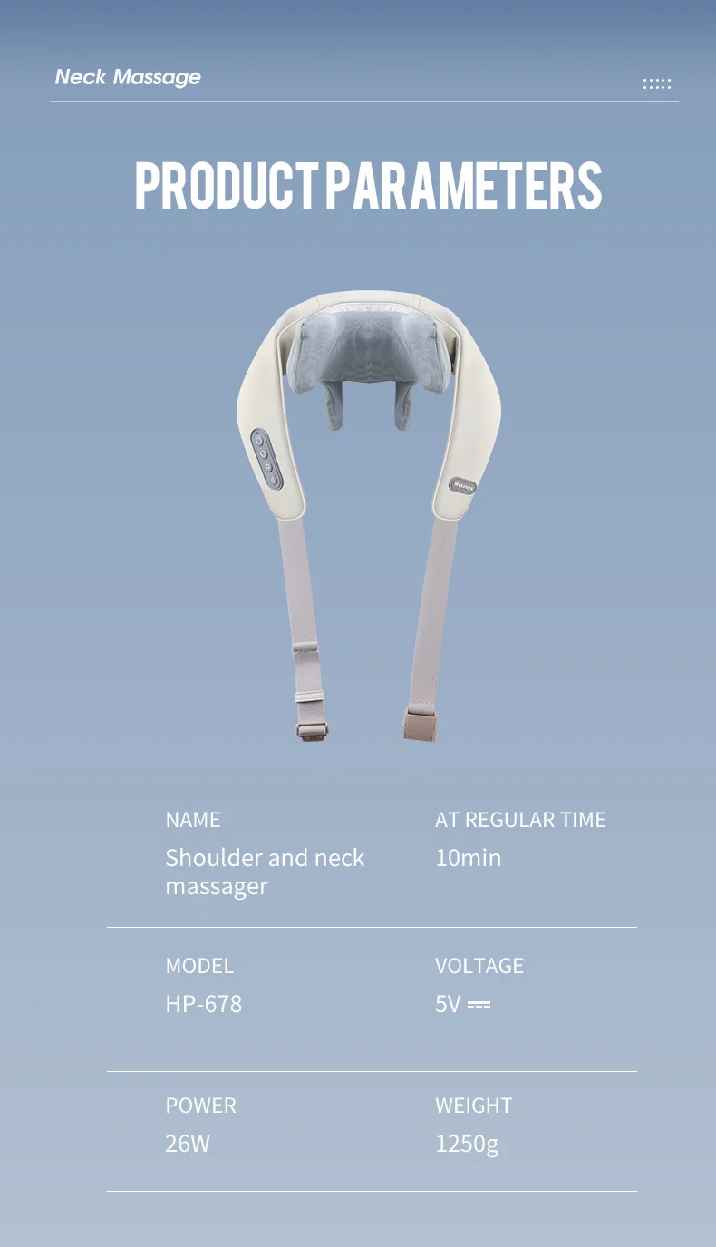 Foreverlily Wireless Neck And Back Massager Neck And Shoulder Kneading Massage Shawl Neck Cervical Relaxing Trapezius Massager