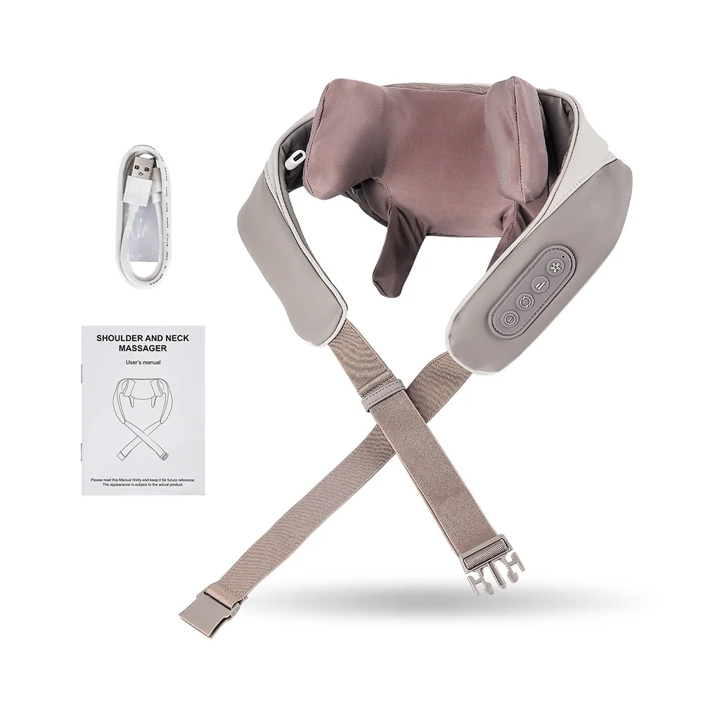 Foreverlily Powerful Neck And Shoulder Massager Wireless Shiatsu Kneading Neck And Back Massage Shawl Trapezius Massager