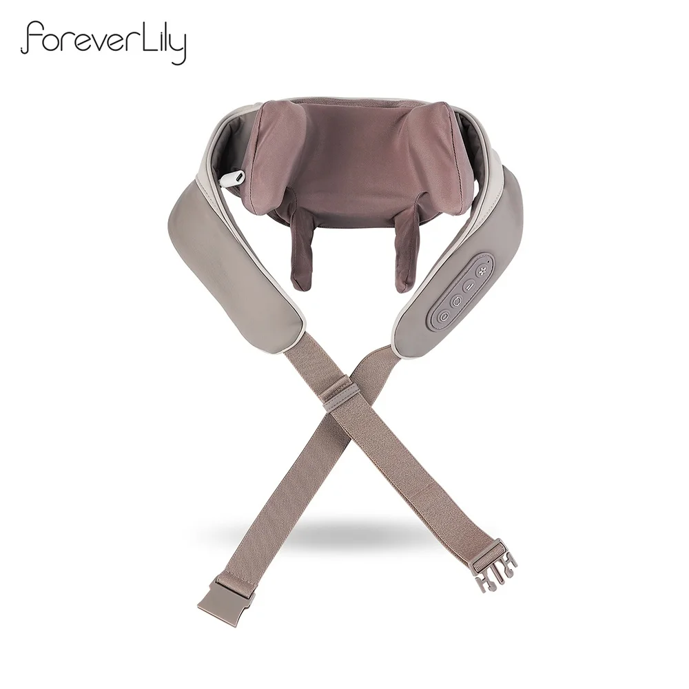 Foreverlily Powerful Neck And Shoulder Massager Wireless Shiatsu Kneading Neck And Back Massage Shawl Trapezius Massager