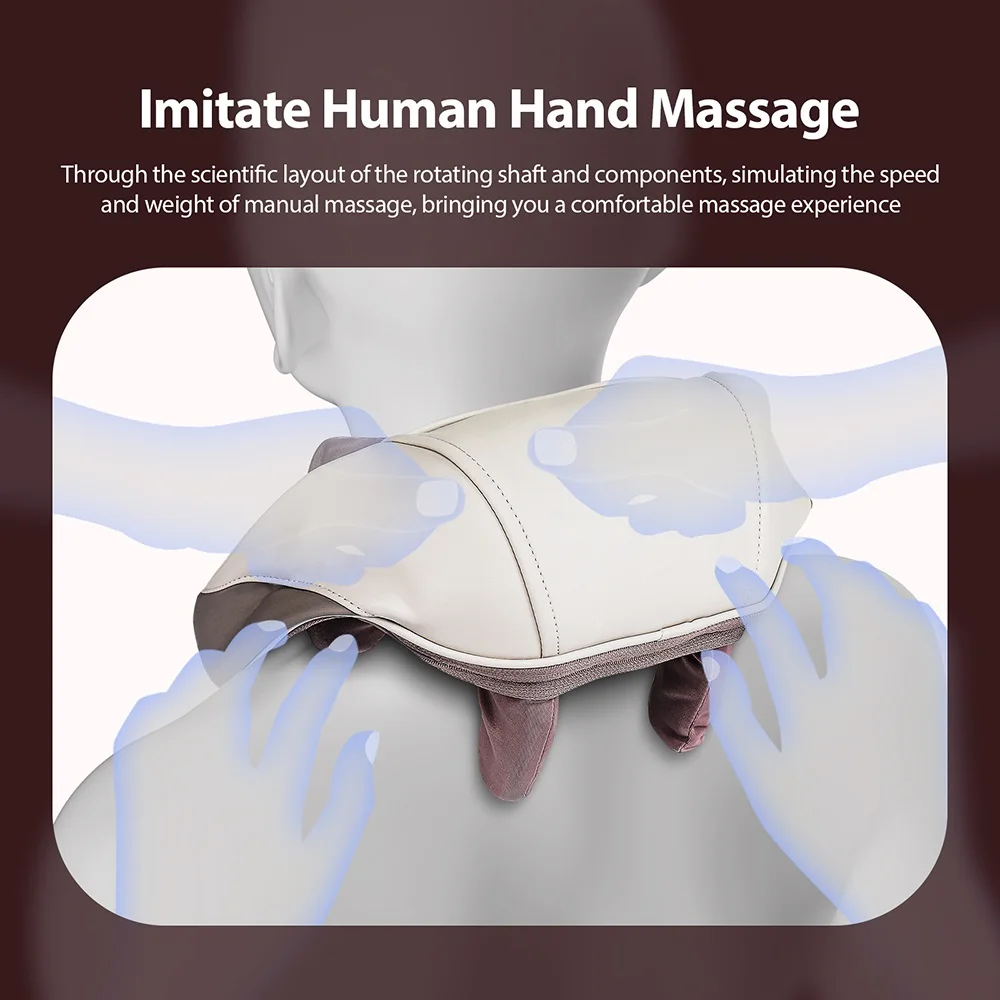Foreverlily Powerful Neck And Shoulder Massager Wireless Shiatsu Kneading Neck And Back Massage Shawl Trapezius Massager