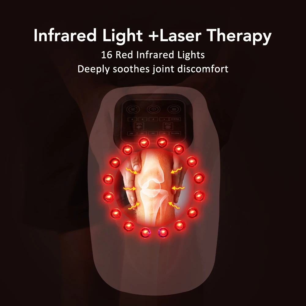 Heated Knee Massager With 4 Heat & Vibration Cordless Adjustable Wrap for Leg, Elbow & Shoulder Soothing Warmth Relaxes Muscles
