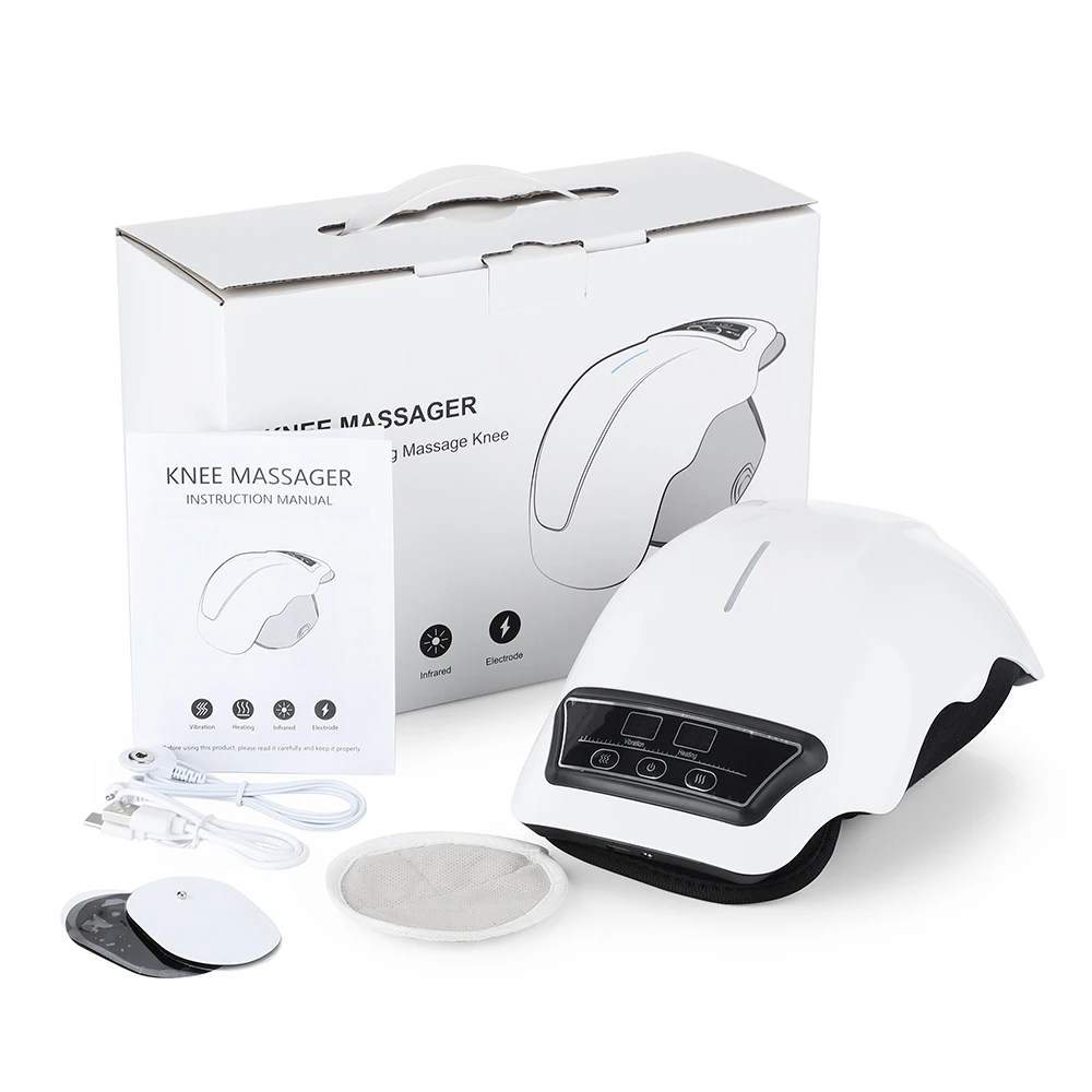 Heated Knee Massager With 4 Heat & Vibration Cordless Adjustable Wrap for Leg, Elbow & Shoulder Soothing Warmth Relaxes Muscles