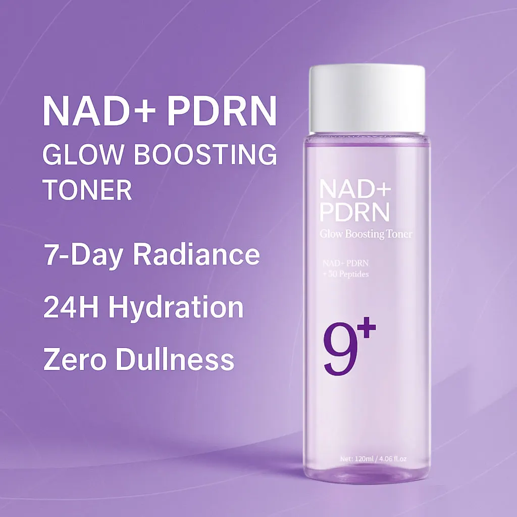 NAD+PDRN Glow Boosting Toner, Firming, Hydrating, Elasticity, Fade Fine Lines, Skincare Moisturizing Essence for Dry Skin, 120ML