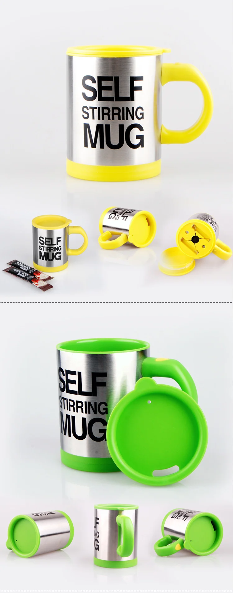 Self Stirring Mug Mixer Mini Electric Blender Portable Coffee Tea Cup Stainless Steel Automatic Lazy Mixing Auto Stirring Mug