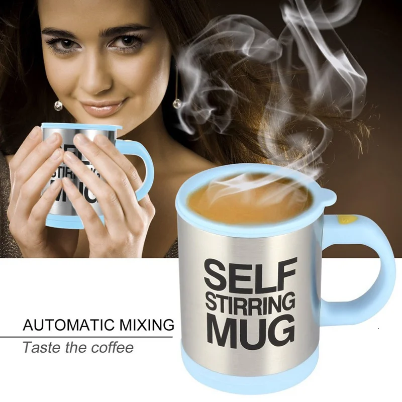 Self Stirring Mug Mixer Mini Electric Blender Portable Coffee Tea Cup Stainless Steel Automatic Lazy Mixing Auto Stirring Mug