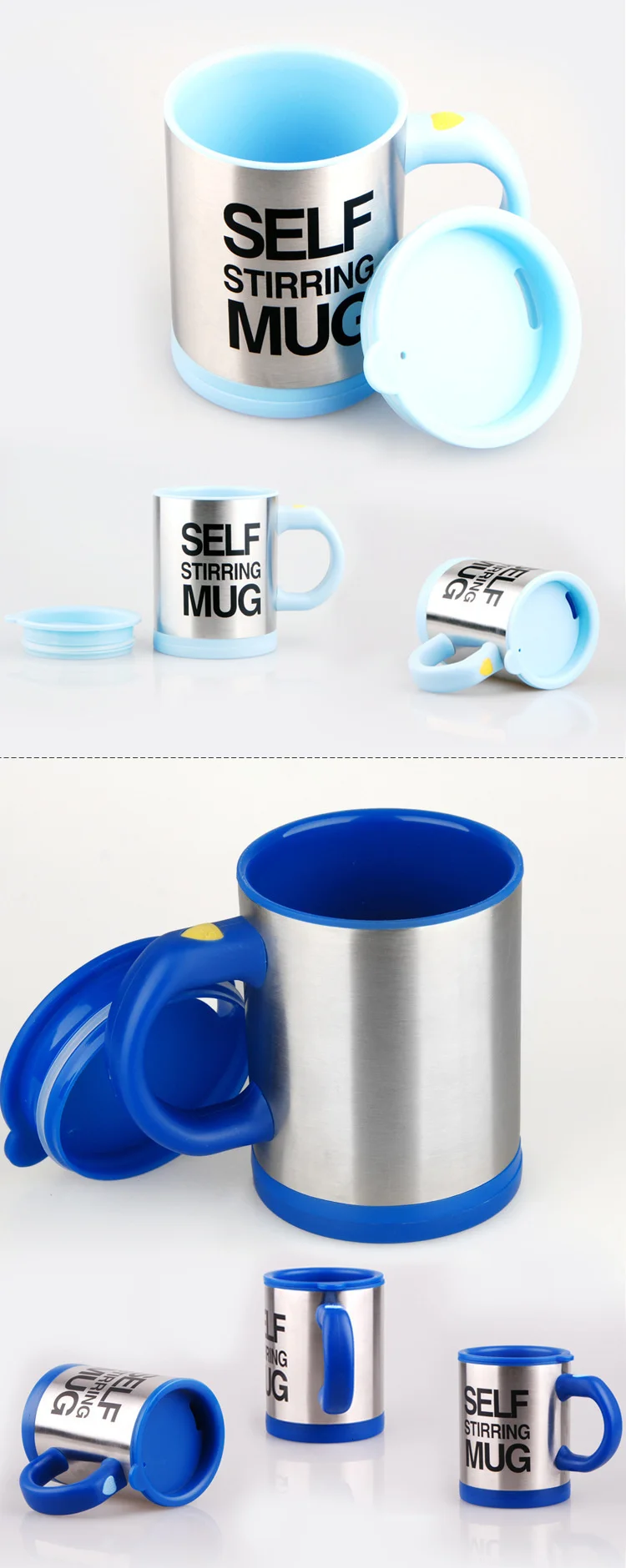 Self Stirring Mug Mixer Mini Electric Blender Portable Coffee Tea Cup Stainless Steel Automatic Lazy Mixing Auto Stirring Mug