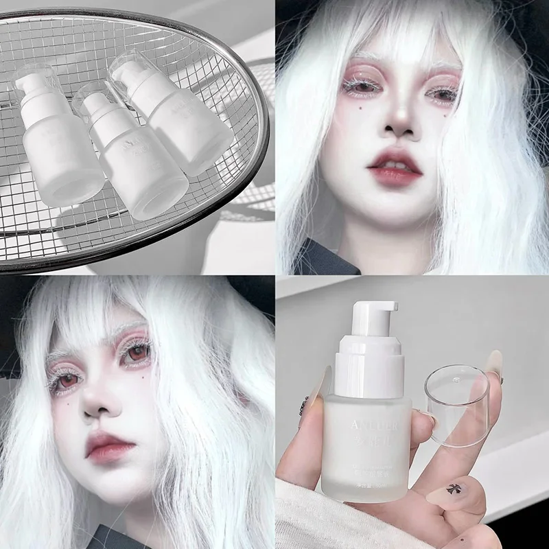 Pure White Liquid Foundation 30ml Matte Full Coverage Long Lasting Waterproof Face Makeup Base Cream For Cosplay Halloween Stage
