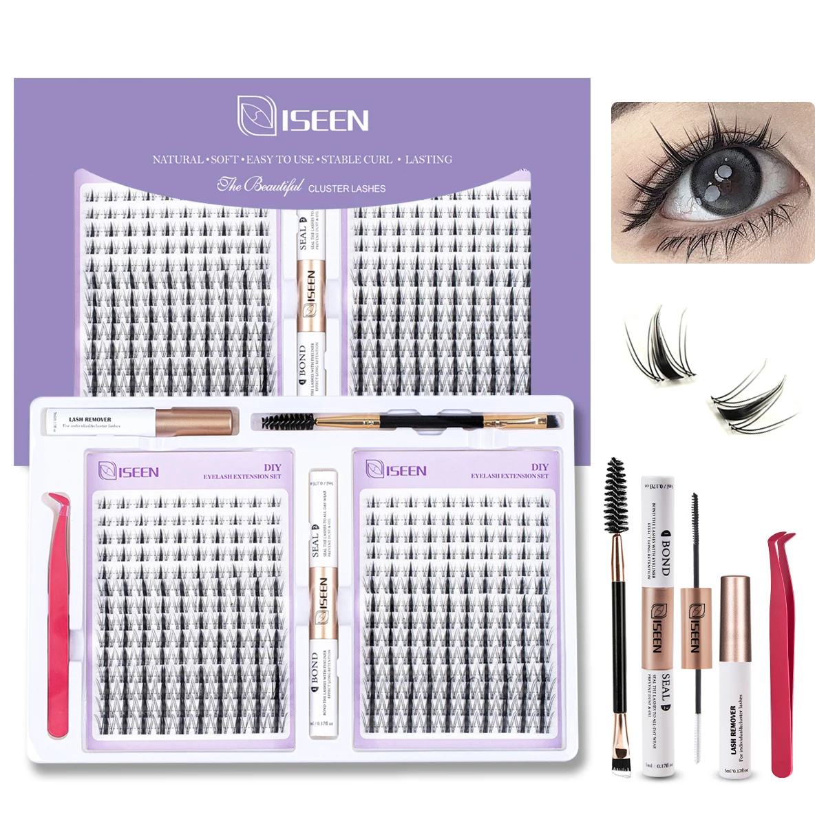 Eyelashes Cluster Cat Eye Lashes Natural long Lashes Individual Lashes Mixed Length Eyelash Extension DIY Lashes