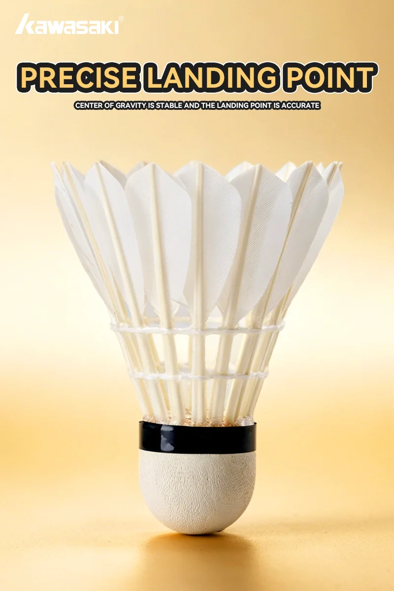 Kawasaki Goose Feather Badminton Shuttlecocks King 6PRO 76&77 Speed Stable Flight Accurate Landing Professional Indoor Training