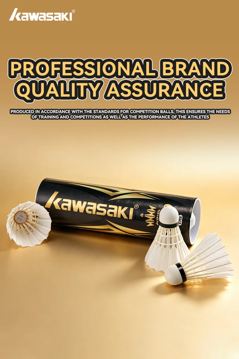Kawasaki Goose Feather Badminton Shuttlecocks King 6PRO 76&77 Speed Stable Flight Accurate Landing Professional Indoor Training