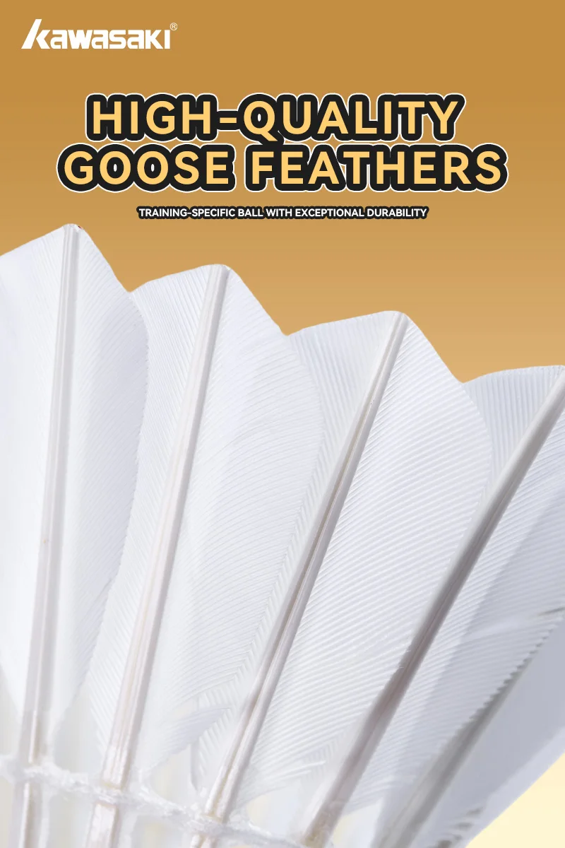 Kawasaki Goose Feather Badminton Shuttlecocks King 6PRO 76&77 Speed Stable Flight Accurate Landing Professional Indoor Training