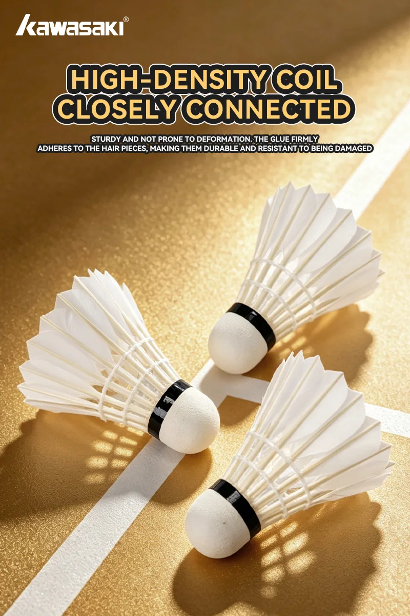 Kawasaki Goose Feather Badminton Shuttlecocks King 6PRO 76&77 Speed Stable Flight Accurate Landing Professional Indoor Training
