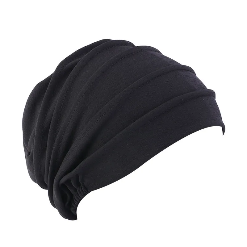 Women Slouch Beanie Chemo Cap Solid Color Bonnet Inner Hijabs Cap Muslim Head Wraps Femme Wrap Head Elastic Turban Hat