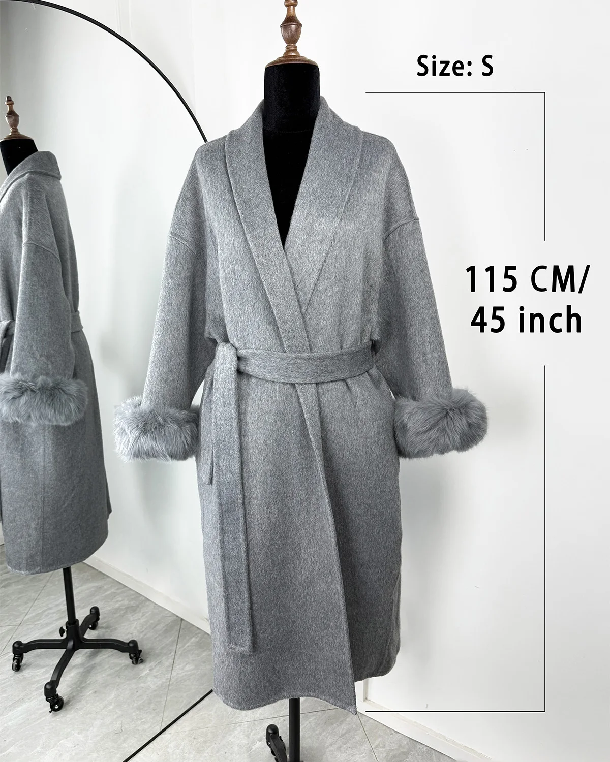 TARUXY Fox Fur Woolen Coats Women's Short Coat Office Lady Removable Elegant Double-sided Wool Overcoat 2025 New Cardigan Jacket