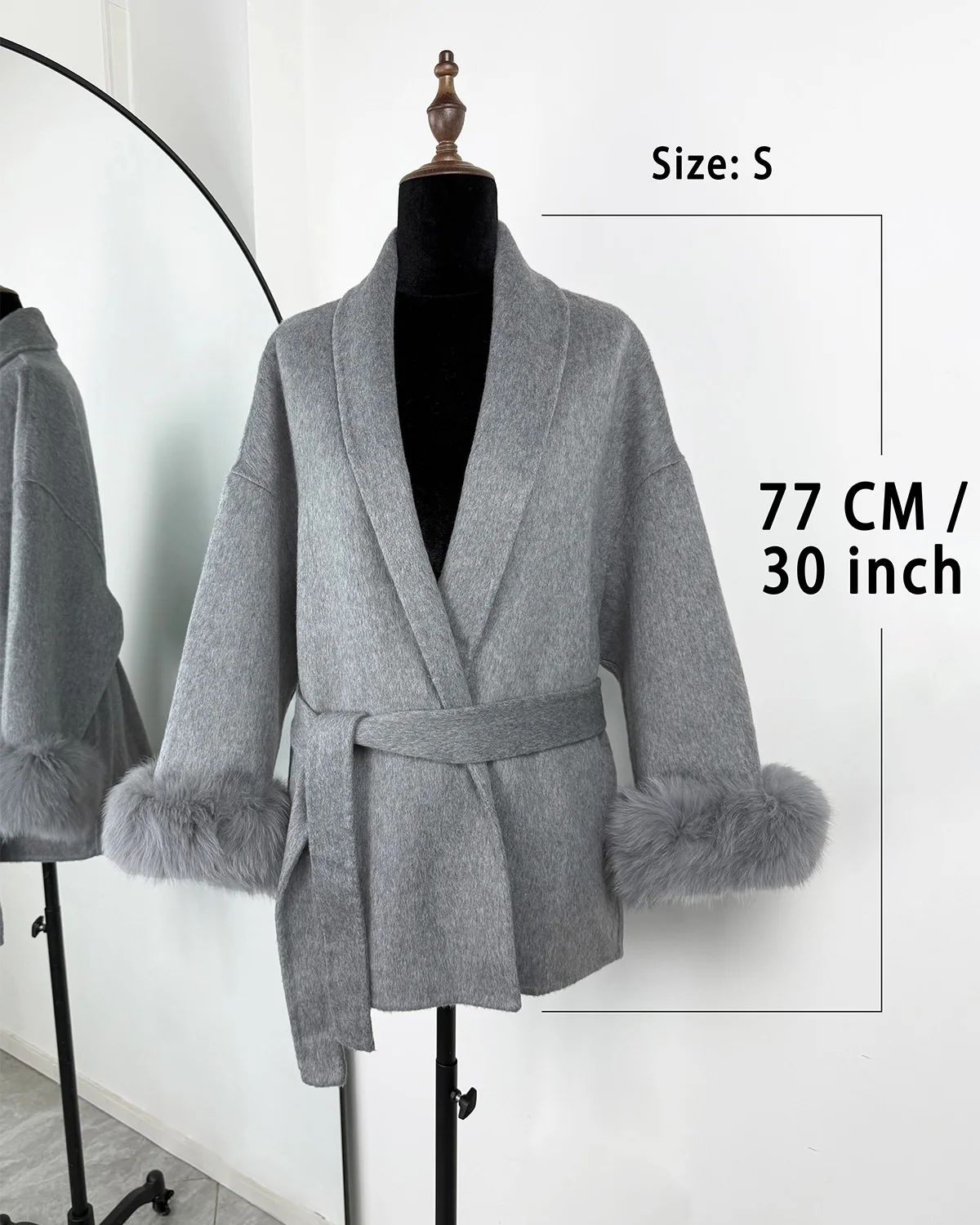 TARUXY Fox Fur Woolen Coats Women's Short Coat Office Lady Removable Elegant Double-sided Wool Overcoat 2025 New Cardigan Jacket