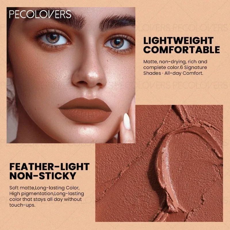 1pcs Multi-color Lipstick, Brown Lip Gloss, Waterproof and Long-lasting, Full and Charming Lips, Lip Cosmetics