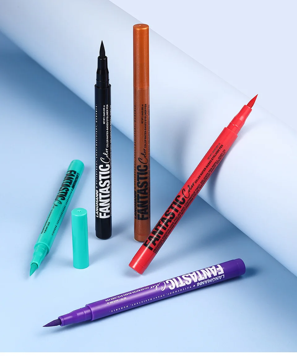 Matte Dark Purple Red Eye Liner Makeup White Liquid Eyeliner Quick-Drying Waterproof Eyeliner Pencil Long-Lasting 12 Color Eyes