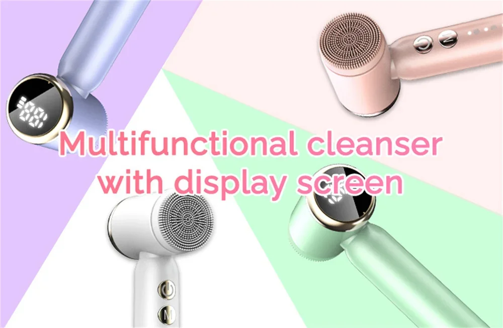 6 In 1 Electric Cleansing Brush Ultrasonic Facial Cleaner Rotating Cleansing Face Deep Cleansing Exfoliation & Gentle Skincare