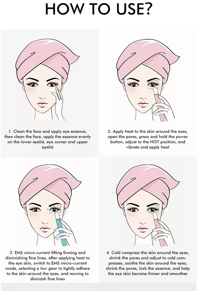 Eye Massager Sound Wave Vibration Lip Electric Muscle Stimulation Skin Lifting Firming Eye Bag Wrinkle Removal Nutrition Input