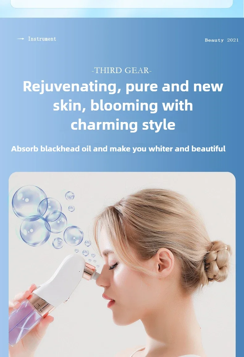 Blackhead Remover Pore Vacuum Face Cleaner Electric Pimple Acne Black Head Removal USB Rechargeable Water Cycle Black Dot Remove