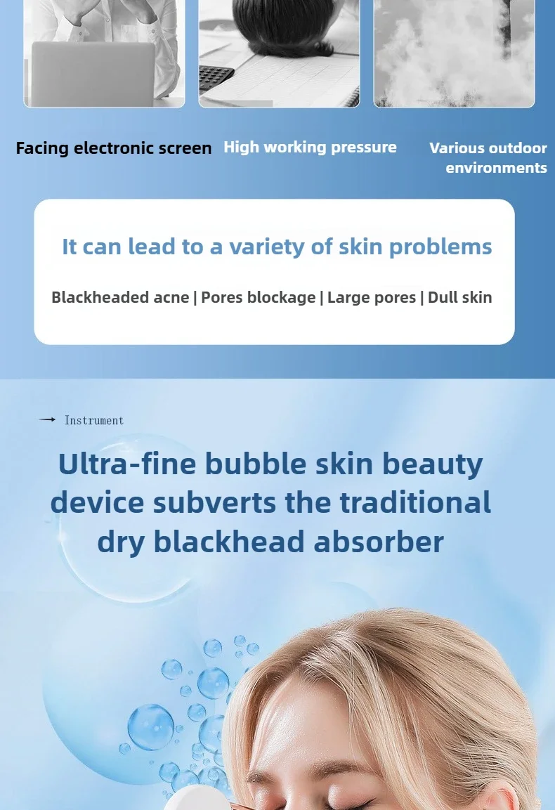 Blackhead Remover Pore Vacuum Face Cleaner Electric Pimple Acne Black Head Removal USB Rechargeable Water Cycle Black Dot Remove