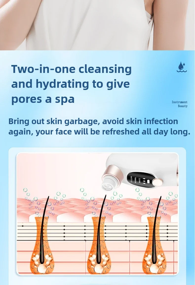 Blackhead Remover Pore Vacuum Face Cleaner Electric Pimple Acne Black Head Removal USB Rechargeable Water Cycle Black Dot Remove