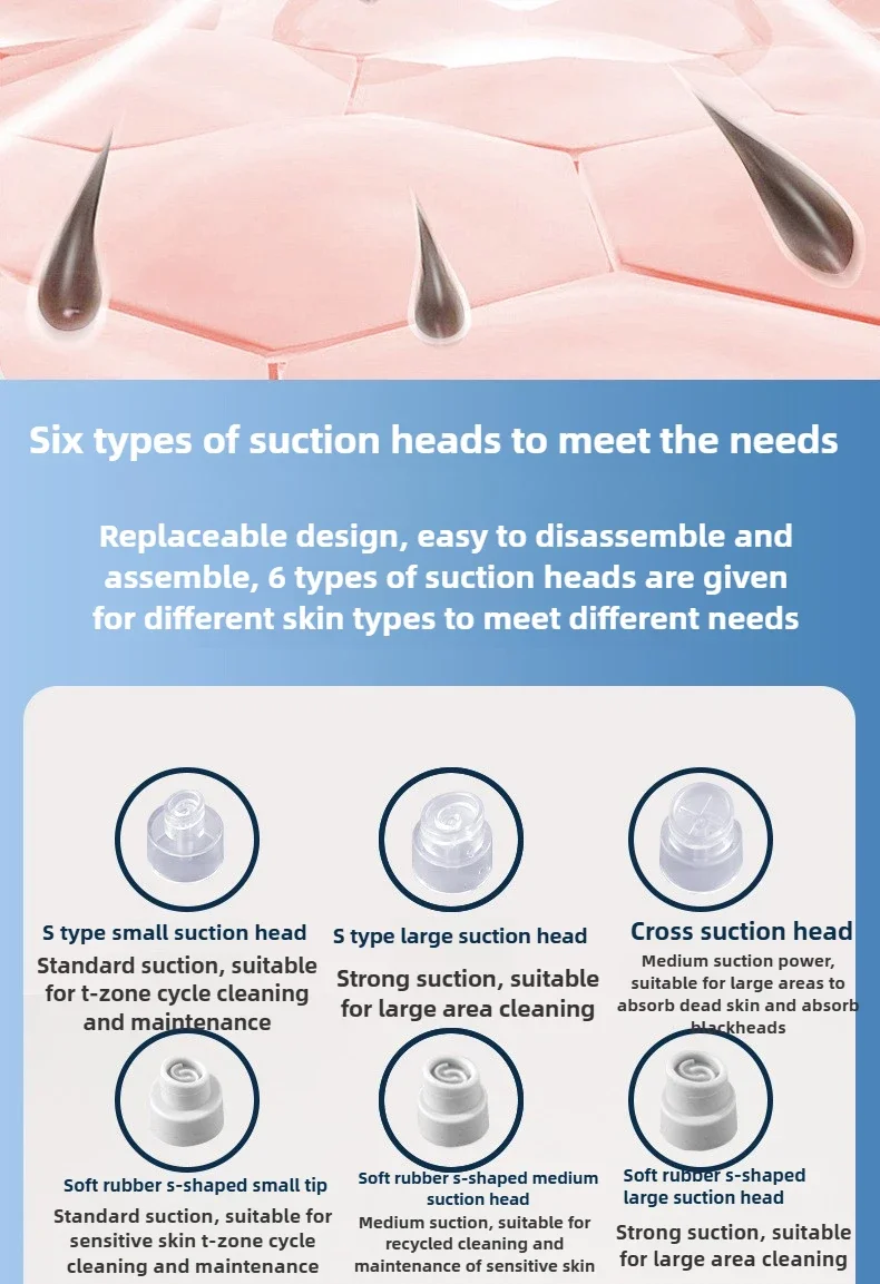 Blackhead Remover Pore Vacuum Face Cleaner Electric Pimple Acne Black Head Removal USB Rechargeable Water Cycle Black Dot Remove