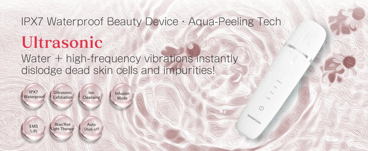 MAXGROOM Ultrasonic Skin Scrubber Peeling Blackhead Remover Deep Face Cleaning Ultrasonic Ion Acne Pore Cleaner Facial Shovel
