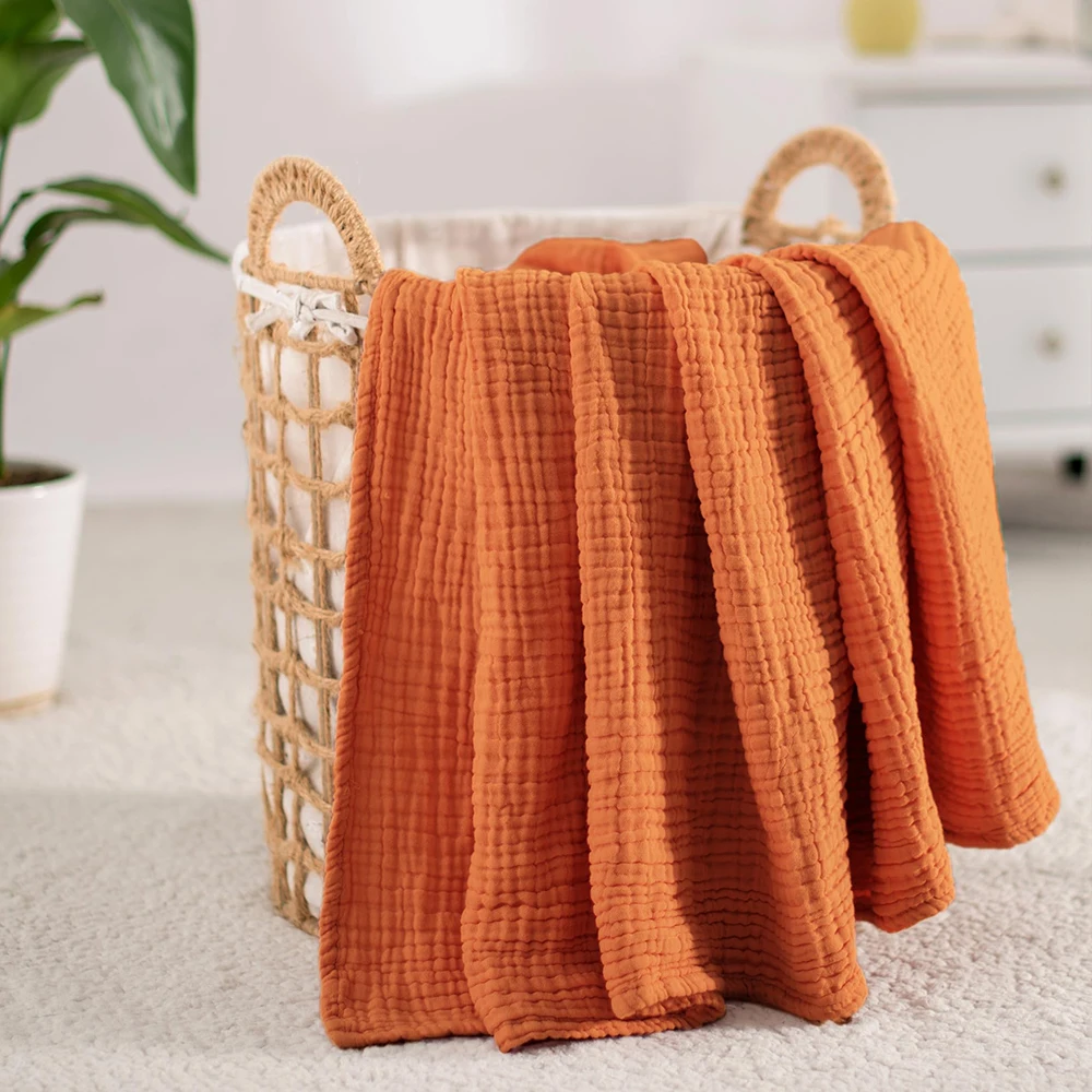 Muslin Throw Blanket Adults 100% Cotton Blankets Couch 6-Layer Summer Breathable Gauze All Season Soft Lightweight Pre-Washed