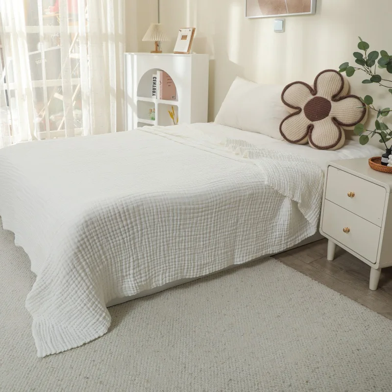 Muslin Throw Blanket Adults 100% Cotton Blankets Couch 6-Layer Summer Breathable Gauze All Season Soft Lightweight Pre-Washed