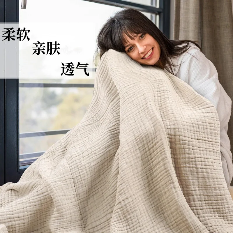 Muslin Throw Blanket Adults 100% Cotton Blankets Couch 6-Layer Summer Breathable Gauze All Season Soft Lightweight Pre-Washed