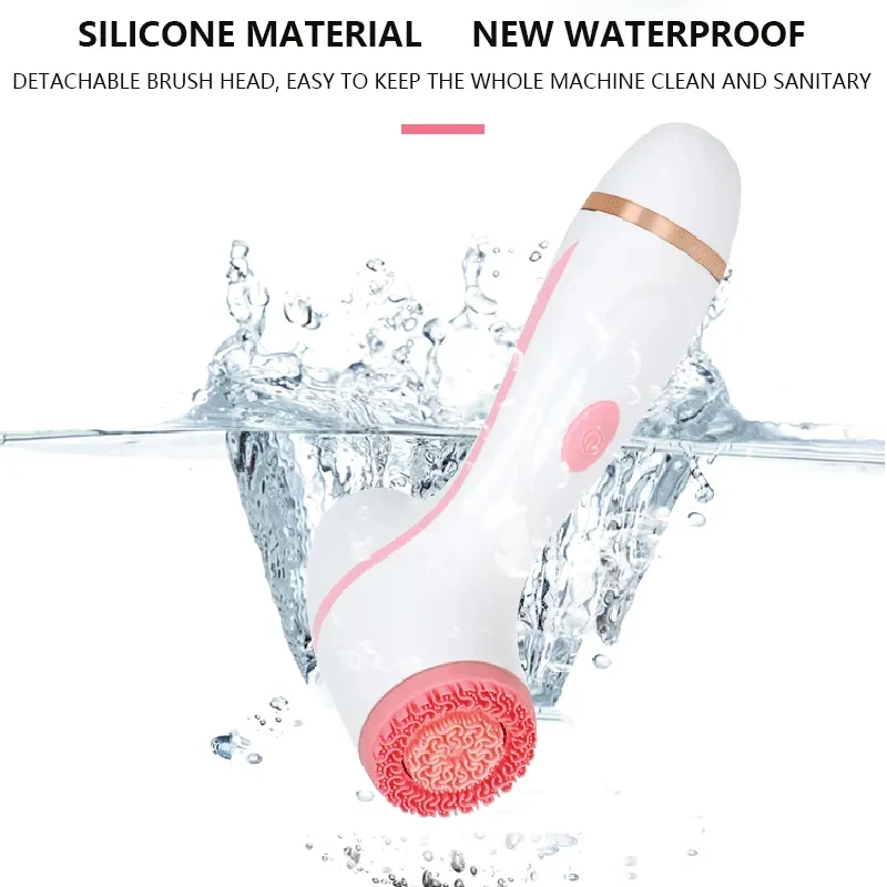 3 In 1 Electric Cleansing Brush Vibrations Facial Cleaner Face Massager Sonic Rotating Cleansing Brush Face Deep Cleansing Tool