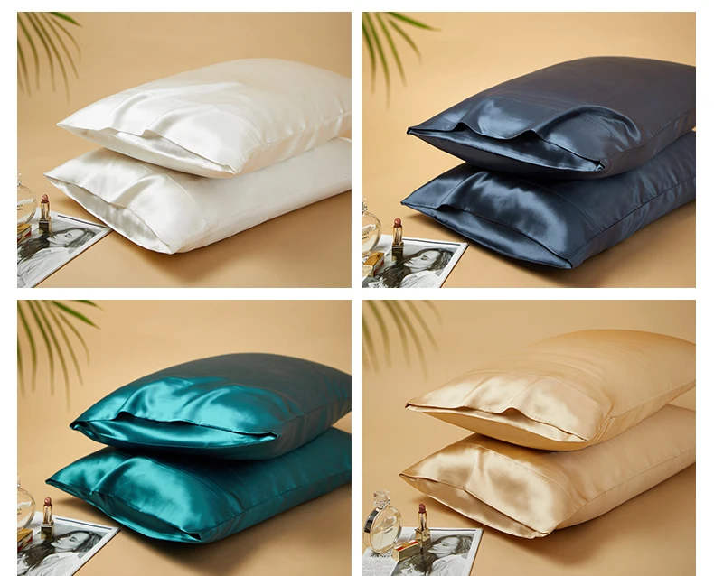 DISANGNI 22 Momme 100% Natural Mulberry Silk Pillowcases for Hair and Skin, Double-Sided Pure Silk with Envelope Closure, 2 Pack