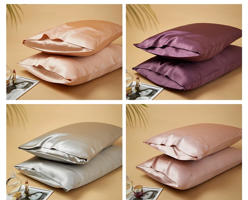 DISANGNI 22 Momme 100% Natural Mulberry Silk Pillowcases for Hair and Skin, Double-Sided Pure Silk with Envelope Closure, 2 Pack