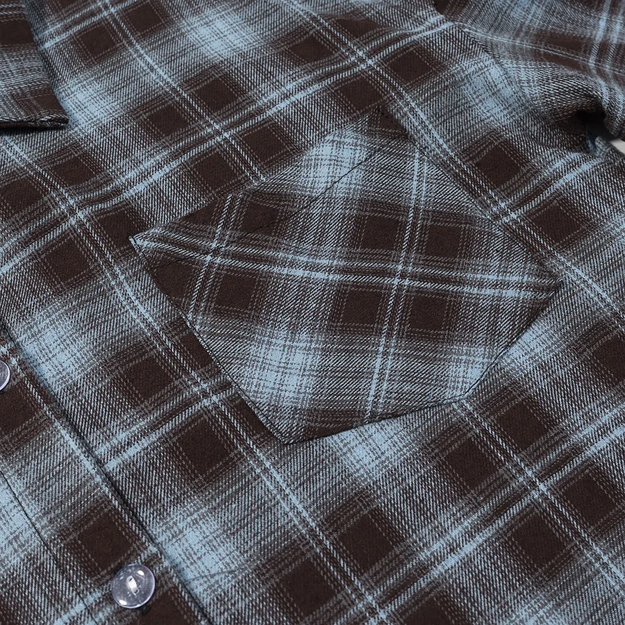Fashion Checkered Pattern Shirt Women Elegant Lapel Long Sleeve Single Breasted Pocket Loose Tops 2026 New Chic Outerwear Shirt