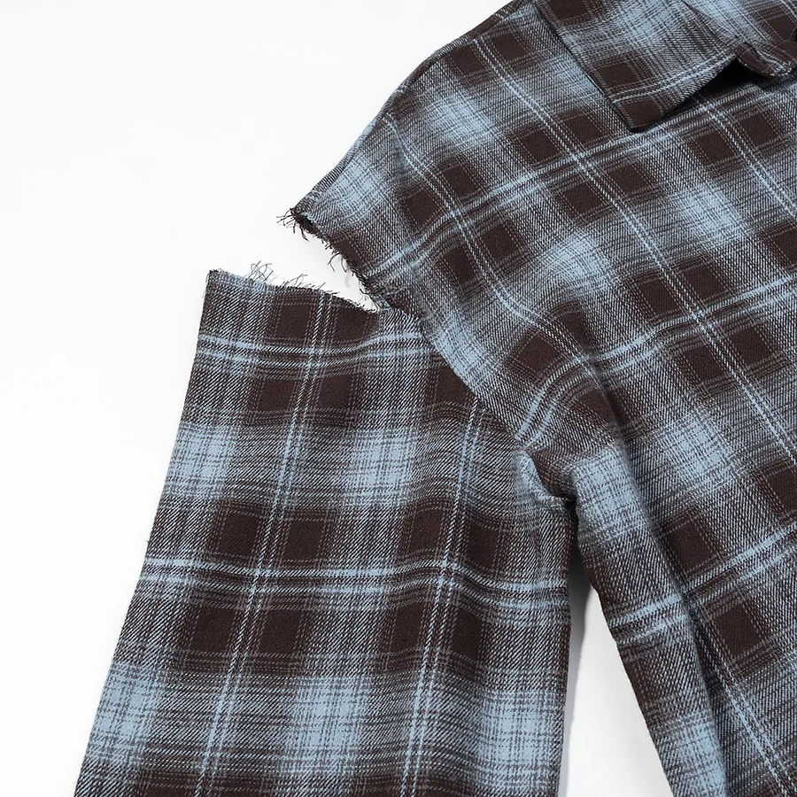 Fashion Checkered Pattern Shirt Women Elegant Lapel Long Sleeve Single Breasted Pocket Loose Tops 2026 New Chic Outerwear Shirt
