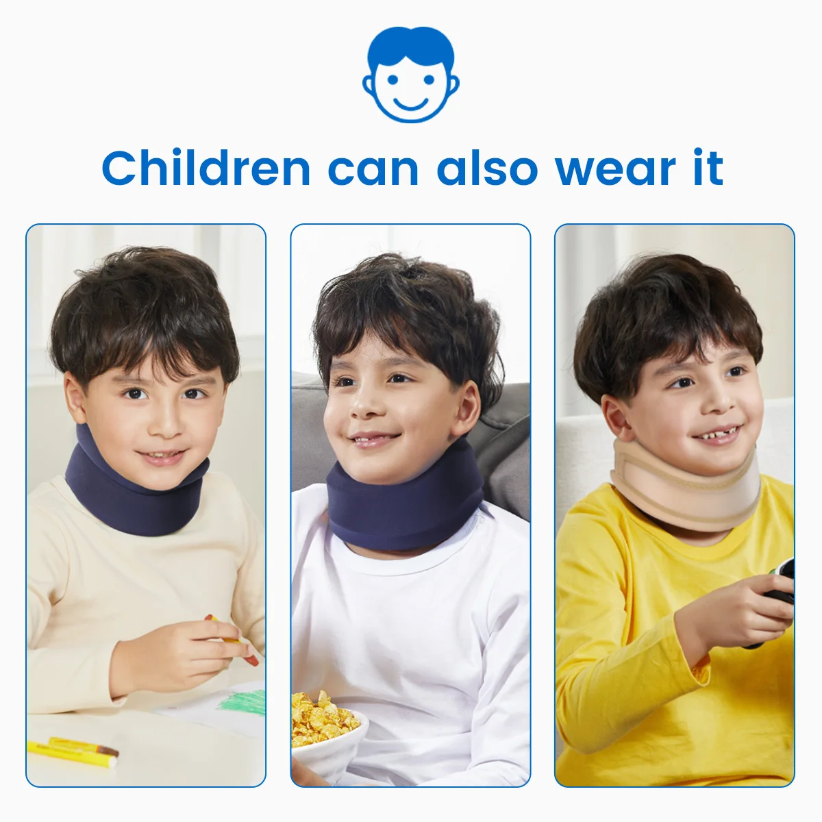 VELPEAU Neck Brace for Neck Support, Pain Relief and Spine Pressure, Adjustable Foam Cervical Collar for Snoozing Sleep Apnea