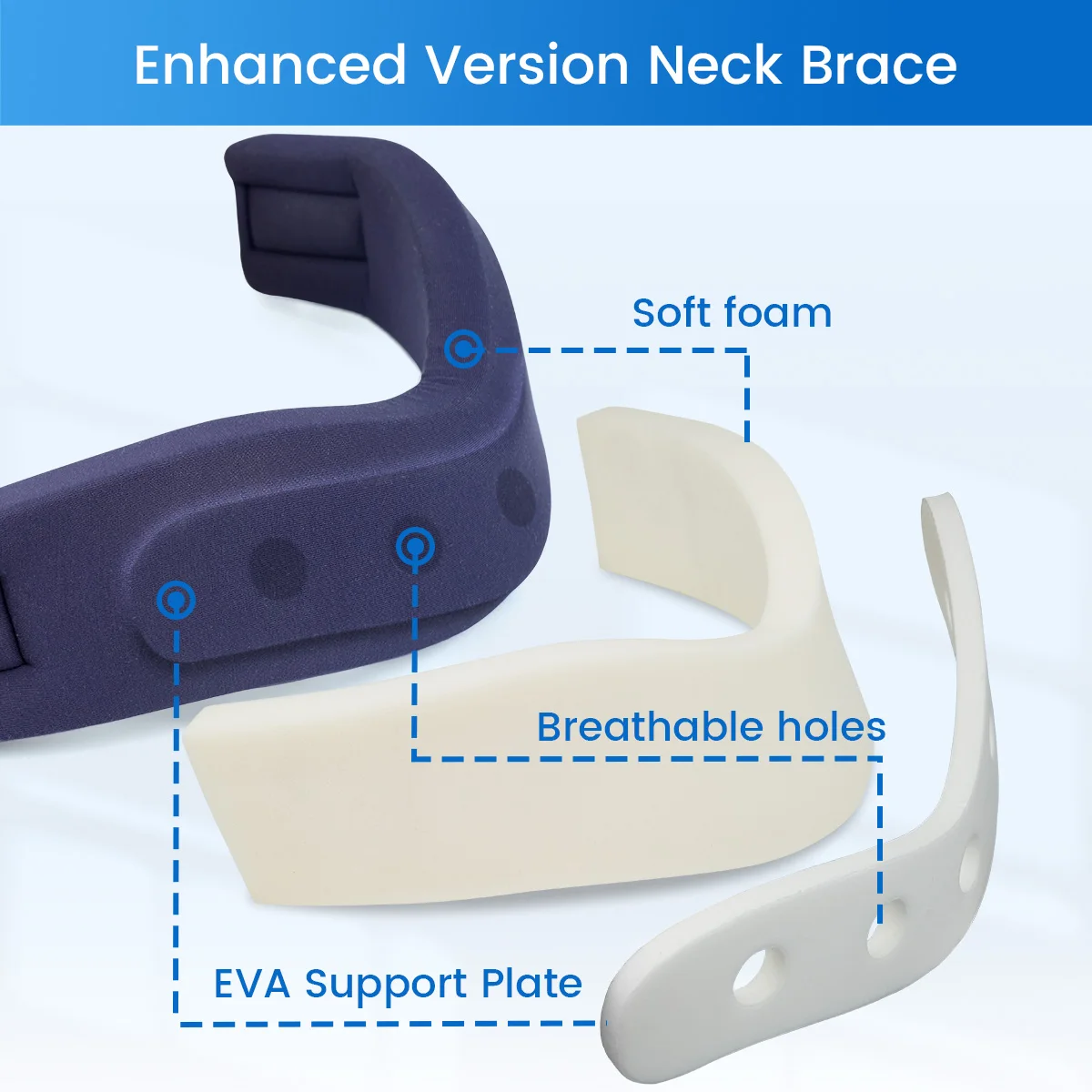 VELPEAU Neck Brace for Neck Support, Pain Relief and Spine Pressure, Adjustable Foam Cervical Collar for Snoozing Sleep Apnea
