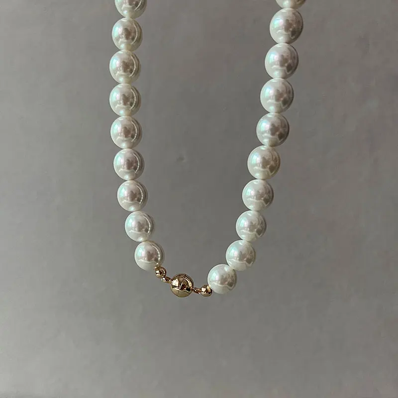 Elegant Classic Jewelry 8-16mm Large Imitation Pearl Necklace for Women 40-135CM Length