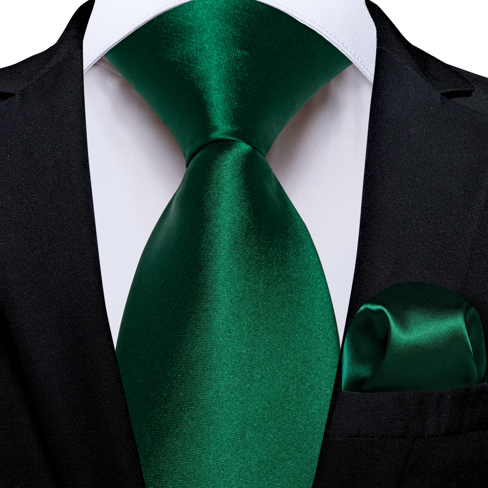 Dark Green Ties for Men Striped Paisley Floral Wedding Party Formal Necktie Handkerchief Cufflinks Gift Dropship