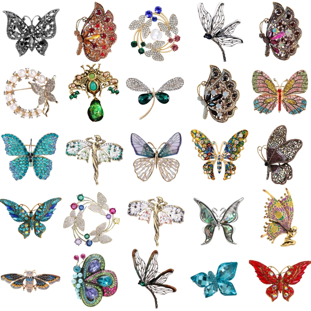 Baroque Luxury Beautiful Butterfly and Insect Design Brooches for Men and Women, Jewelry, Fashion Accessories, and Party Gifts