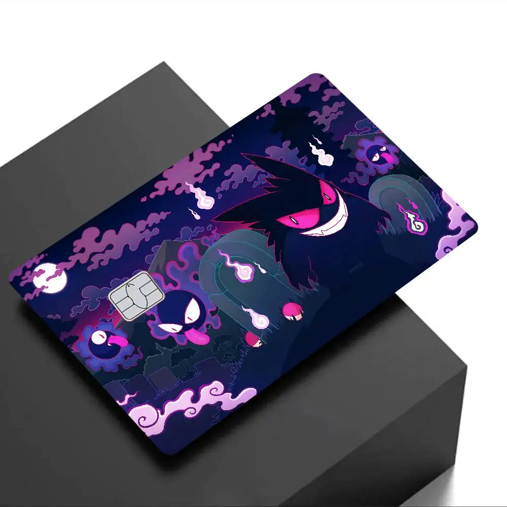 Anime Game G-Gengars Cartoon Credit Card Skin Stickers For Bank Card Bus Metro Card Sticker Waterproof Women Gift