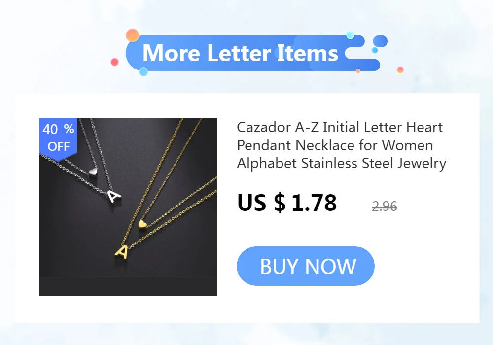 Cazador Minimalist Initial A-Z Letter Necklace for Women Alphabet Stainless Steel Choker Chains Jewelry Birthday Gift Wholesale