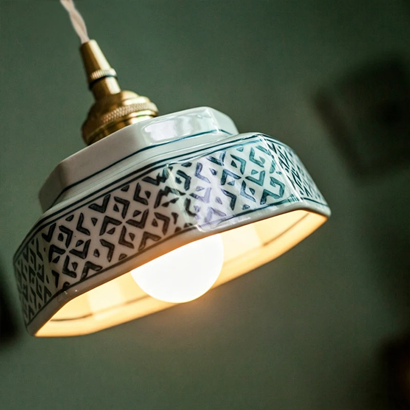 New Chinese-style Retro Ceramic Pendant Lights, Japanese-style Guesthouse Display windows, Restaurant Tea Room Bar Counter Islan