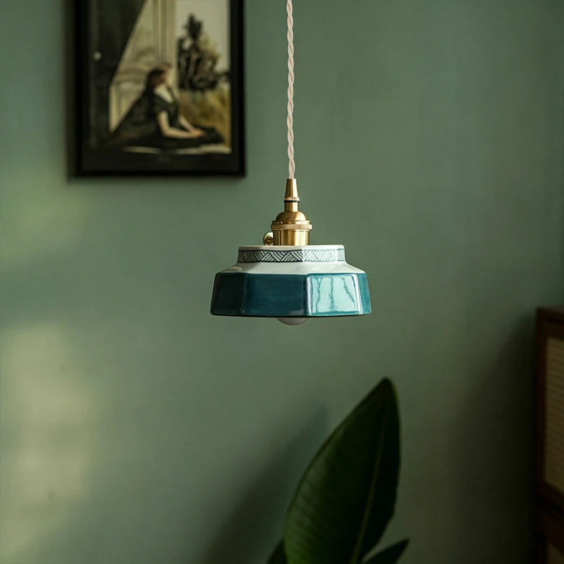 New Chinese-style Retro Ceramic Pendant Lights, Japanese-style Guesthouse Display windows, Restaurant Tea Room Bar Counter Islan