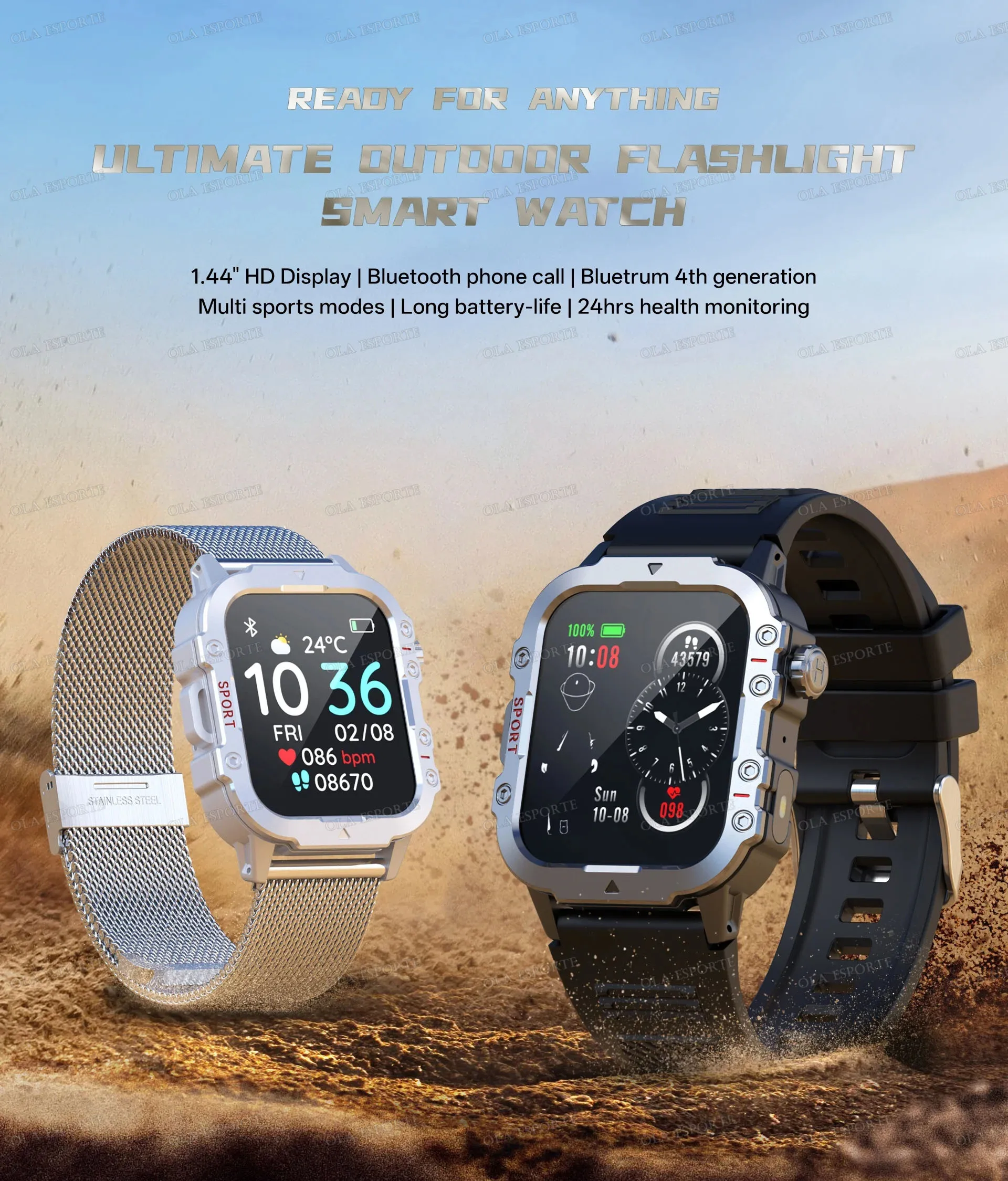 2026 New SmartWatch Men Militray Outdoor GPS Tracking Sport  Watches Heart Rate Sleep Waterproof Smart Watch IOS Android HT30